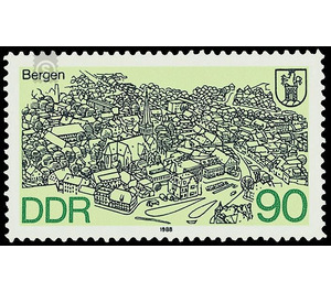 Cityscapes: District Cities in the north of the GDR  - Germany / German Democratic Republic 1988 - 90 Pfennig