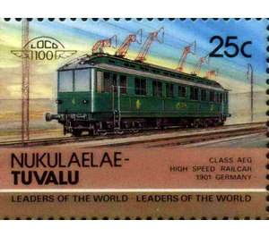 Class AEG High Speed Railcar 1901 Germany - Polynesia / Tuvalu, Nukulaelae 1985