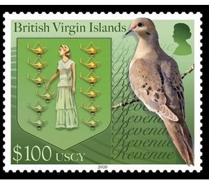 Coat of Arms and Turtle Dove - Caribbean / British Virgin Islands 2020 - 100