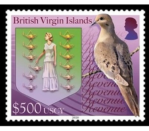Coat of Arms and Turtle Dove - Caribbean / British Virgin Islands 2020 - 500