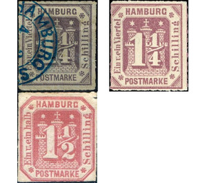 Coat of arms in octagon - Germany / Old German States / Hamburg 1866 Set