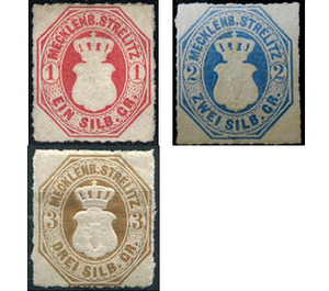 Coat of arms in octagon - Germany / Old German States / Mecklenburg-Strelitz 1864 Set