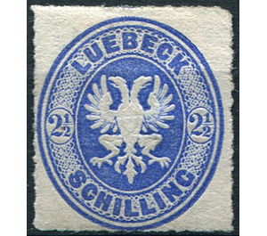 Coat of arms in oval - Germany / Old German States / Lübeck 1863