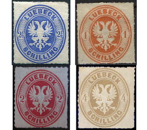 Coat of arms in oval - Germany / Old German States / Lübeck 1863 Set