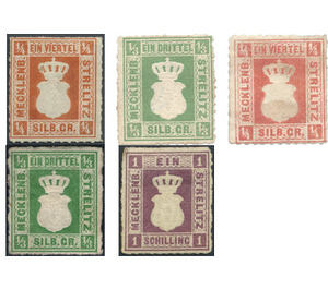 Coat of arms in square - Germany / Old German States / Mecklenburg-Strelitz 1864 Set