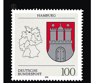 Coat of arms of the Land of the Federal Republic of Germany (1)  - Germany / Federal Republic of Germany 1992 - 100 Pfennig