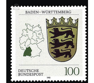 Coat of arms of the Land of the Federal Republic of Germany (1)  - Germany / Federal Republic of Germany 1992 - 100 Pfennig