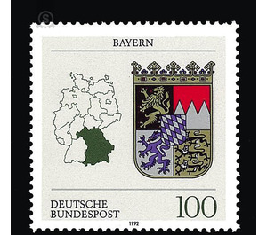 Coat of arms of the Land of the Federal Republic of Germany (1)  - Germany / Federal Republic of Germany 1992 - 100 Pfennig