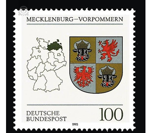 Coat of arms of the Land of the Federal Republic of Germany (2)  - Germany / Federal Republic of Germany 1993 - 100 Pfennig