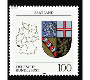 Coat of arms of the Land of the Federal Republic of Germany (3)  - Germany / Federal Republic of Germany 1994 - 100 Pfennig