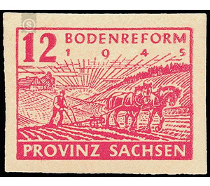 Commemorative stamp series  - Germany / Sovj. occupation zones / Province of Saxony 1945 - 12 Pfennig