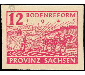 Commemorative stamp series  - Germany / Sovj. occupation zones / Province of Saxony 1945 - 12 Pfennig