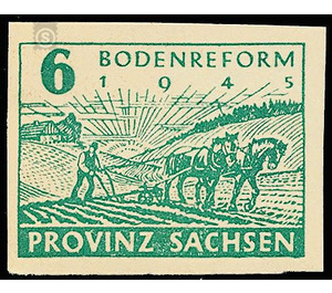 Commemorative stamp series  - Germany / Sovj. occupation zones / Province of Saxony 1945 - 6 Pfennig