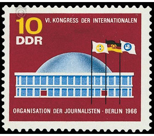 Congress of the International Organization of Journalists  - Germany / German Democratic Republic 1966 - 10 Pfennig