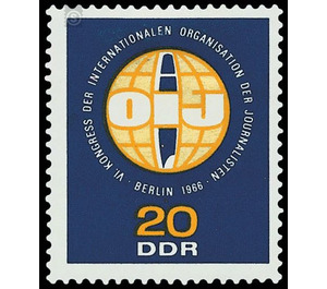 Congress of the International Organization of Journalists  - Germany / German Democratic Republic 1966 - 20 Pfennig