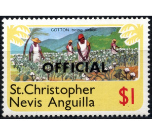 Cotton pickers, overprint "OFFICIAL" - Caribbean / Saint Kitts and Nevis 1980 - 1