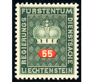 Crown with numeral  - Liechtenstein 1950 - 55 Rappen