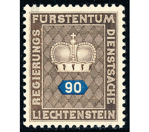 Crown with numeral  - Liechtenstein 1950 - 90 Rappen