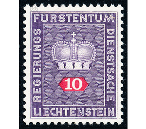 Crown with numeral  - Liechtenstein 1968 - 10 Rappen