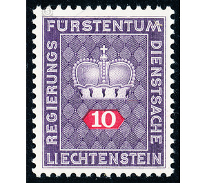 Crown with numeral  - Liechtenstein 1968 - 10 Rappen