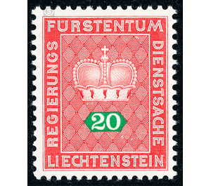 Crown with numeral  - Liechtenstein 1968 - 20 Rappen