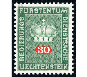 Crown with numeral  - Liechtenstein 1968 - 30 Rappen