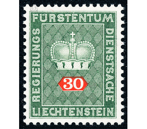 Crown with numeral  - Liechtenstein 1968 - 30 Rappen