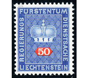 Crown with numeral  - Liechtenstein 1968 - 50 Rappen