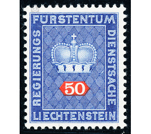 Crown with numeral  - Liechtenstein 1968 - 50 Rappen