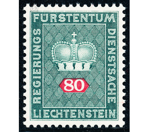 Crown with numeral  - Liechtenstein 1968 - 80 Rappen