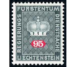 Crown with numeral  - Liechtenstein 1969 - 95 Rappen