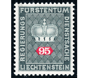 Crown with numeral  - Liechtenstein 1969 - 95 Rappen