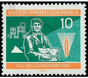 Day of the chemical worker  - Germany / German Democratic Republic 1960 - 10 Pfennig