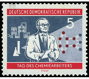 Day of the chemical worker  - Germany / German Democratic Republic 1960 - 5 Pfennig