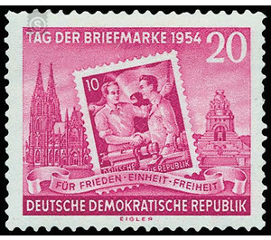 day of the stamp - Germany / German Democratic Republic 1954 - 20 Pfennig