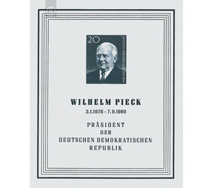 Death of President Wilhelm Pieck  - Germany / German Democratic Republic 1960 - 20 Pfennig