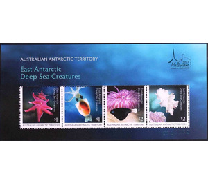 Deep Sea creatures minisheet Melbourne show overprint - Australian Antarctic Territory 2017