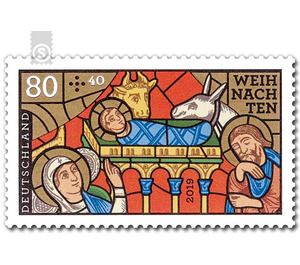 Definitive Series "Christmas" - Church window (The birth of Jesus Christ)  - Germany / Federal Republic of Germany 2019 - 80 Euro Cent