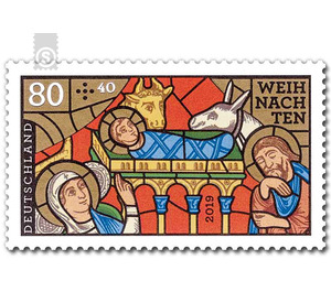 Definitive Series "Christmas" - Church window (The birth of Jesus Christ), self-adhesive - Germany / Federal Republic of Germany 2019 - 80 Euro Cent