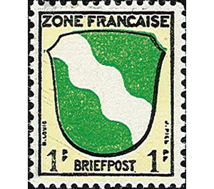 Definitive series: Coat of arms of the countries of the French zone and German poets  - Germany / Western occupation zones / General 1946 - 1 Pfennig