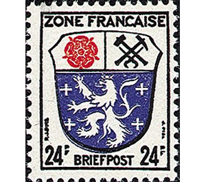 Definitive series: Coat of arms of the countries of the French zone and German poets  - Germany / Western occupation zones / General 1946 - 24 Pfennig