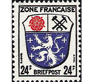 Definitive series: Coat of arms of the countries of the French zone and German poets  - Germany / Western occupation zones / General 1946 - 24 Pfennig