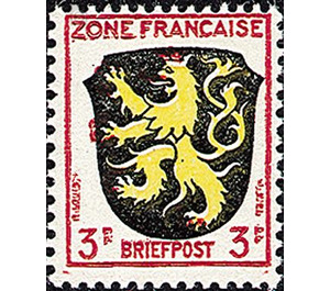 Definitive series: Coat of arms of the countries of the French zone and German poets  - Germany / Western occupation zones / General 1946 - 3 Pfennig