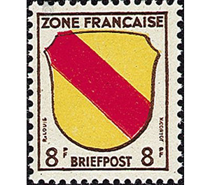 Definitive series: Coat of arms of the countries of the French zone and German poets  - Germany / Western occupation zones / General 1946 - 8 Pfennig