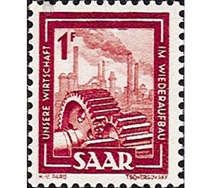 Definitive series: Images from industry, trade and agriculture - Germany / Saarland 1949 - 1 Franc