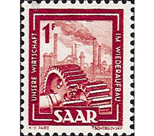 Definitive series: Images from industry, trade and agriculture - Germany / Saarland 1949 - 1 Franc