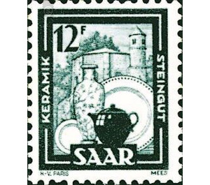 Definitive series: Images from industry, trade and agriculture - Germany / Saarland 1949 - 12 Franc