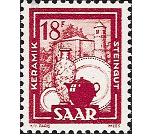 Definitive series: Images from industry, trade and agriculture - Germany / Saarland 1951 - 1,800 Pfennig
