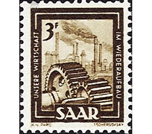 Definitive series: Images from industry, trade and agriculture - Germany / Saarland 1951 - 300 Pfennig