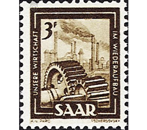 Definitive series: Images from industry, trade and agriculture - Germany / Saarland 1951 - 300 Pfennig